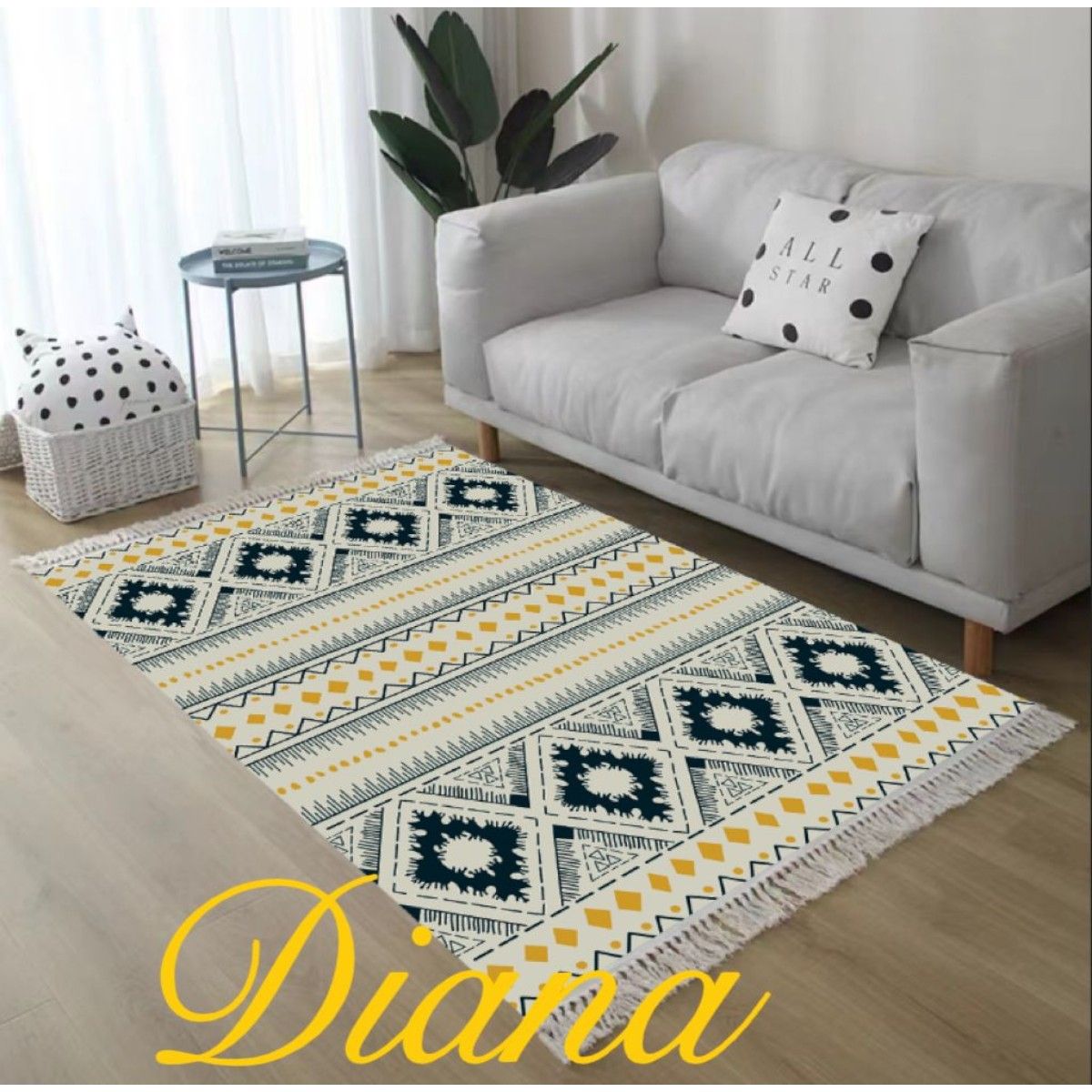 GENERICO - Alfombra de Lino y Algodón 160X200 CM