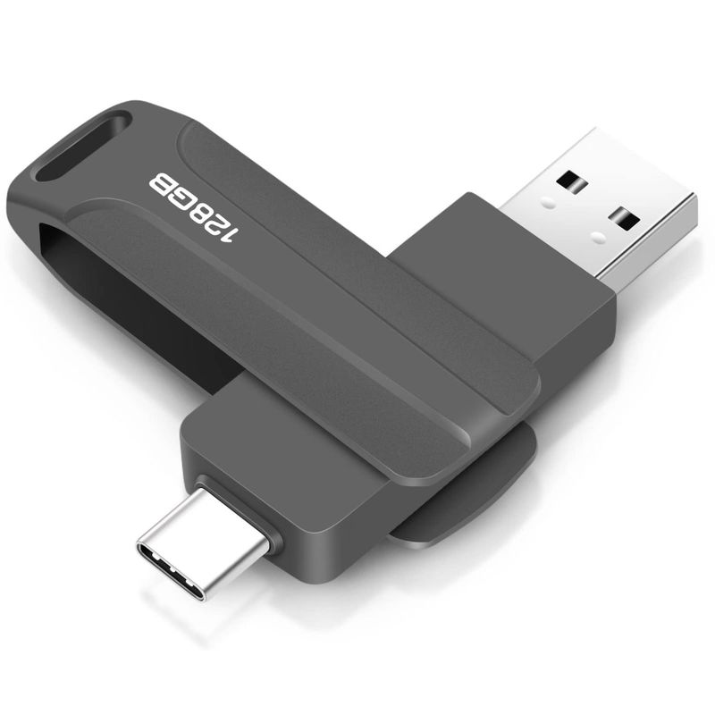 DM - PENDRIVE 128G DM TIPO C Y USB A METALICO 2.0
