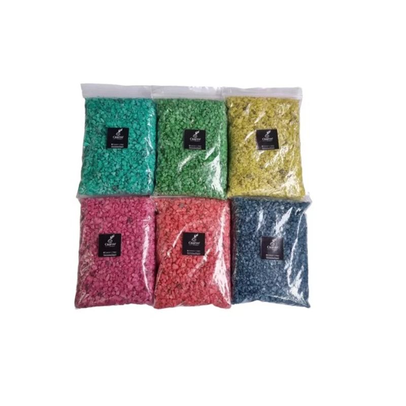 GENERICO - Cuarzo Tamaño Arroz. 6 Colores. 500 GR c/u, Pack  N°5