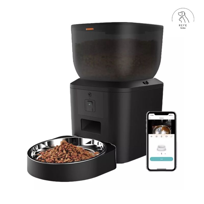 GENERICO - Dispensador Automático Alimento WIFI Negro