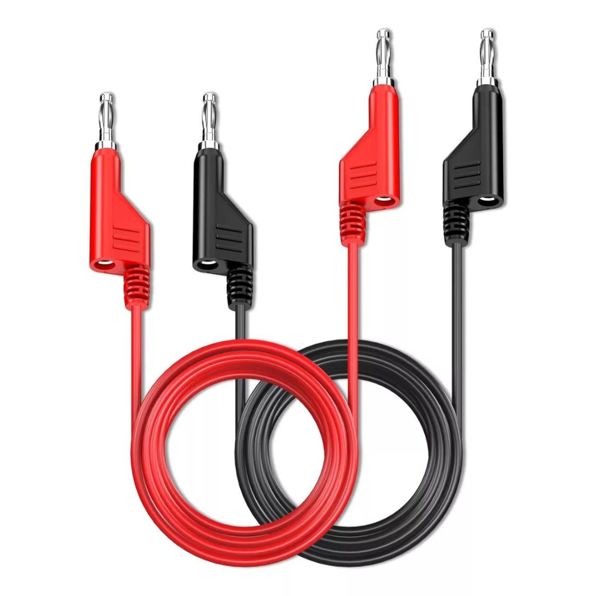 GENERICO - Cable Banana A Banana, 0.5m Cable 24awg, Pack 2 Und para múltimetros