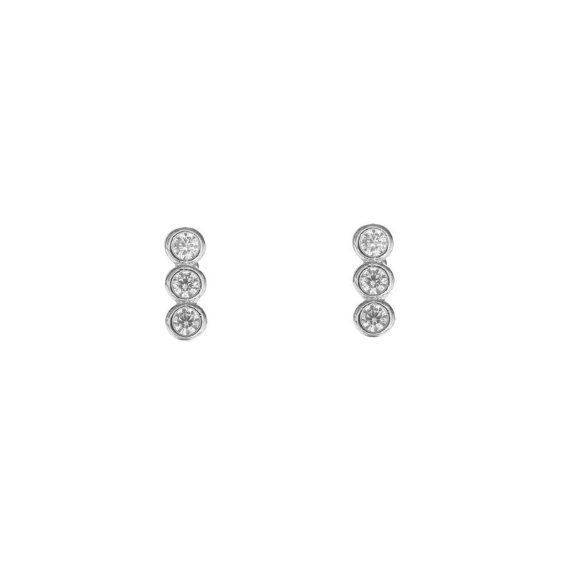 BOAZ JOYAS - AROS DOTS BAÑADOS EN ORO BLANCO