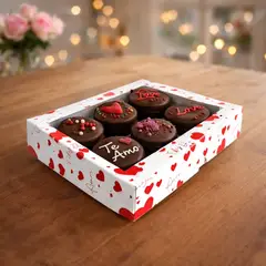 GENERICO - Pack 10 Cajas De Corazones Para 6 Alfajores San Valentin