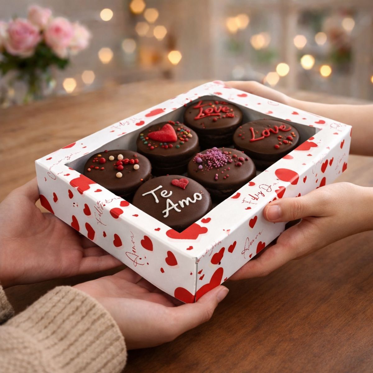 GENERICO - Pack 10 Cajas De Corazones Para 6 Alfajores San Valentin
