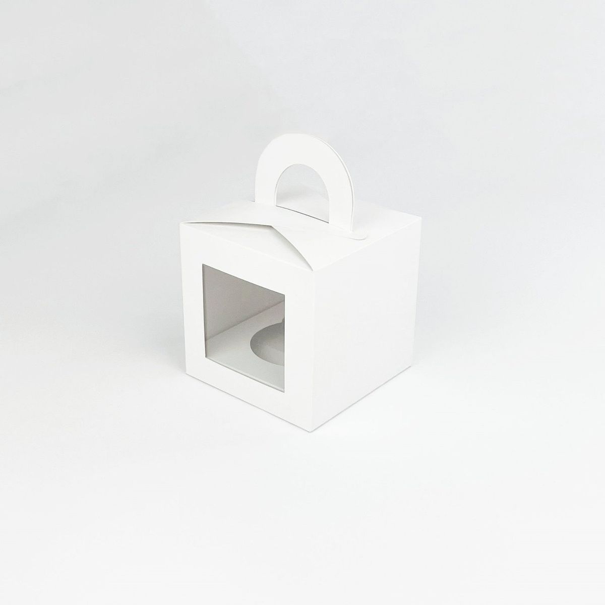 GENERICO - Pack 10 Cajas Para 1 Cupcake Con Visor/ventana Y Separador