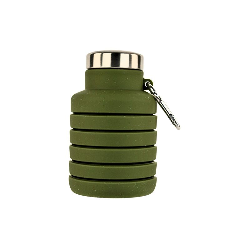SOLEIO - Botella de Agua Plegable 2 en 1 Silicona 500 ml Verde