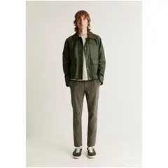 SCALPERS - Pantalón Chino Casual Darkkhaki