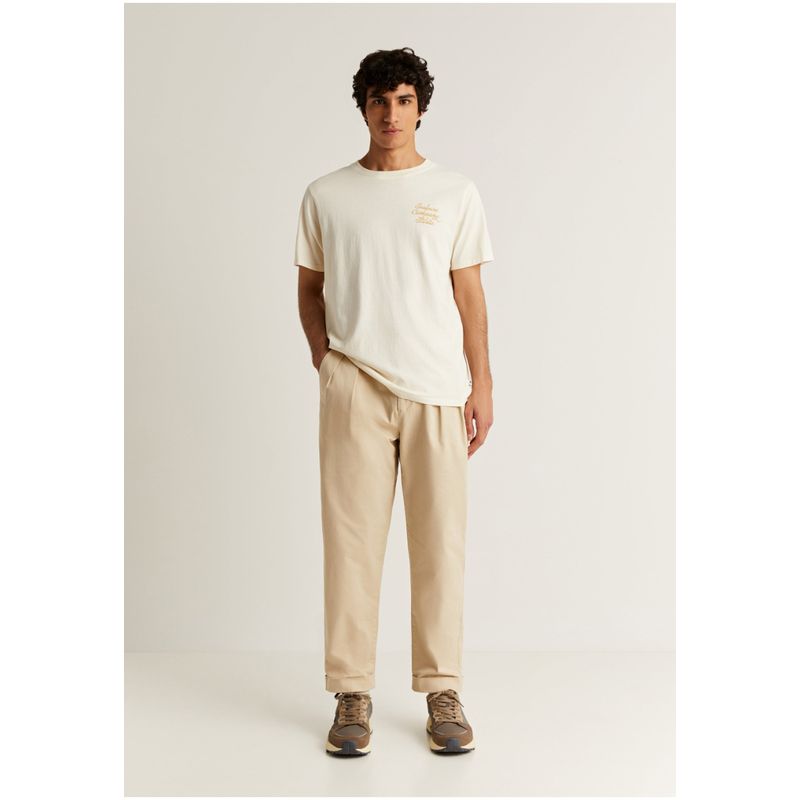 SCALPERS - Polera Efecto Lavado Print Offwhite