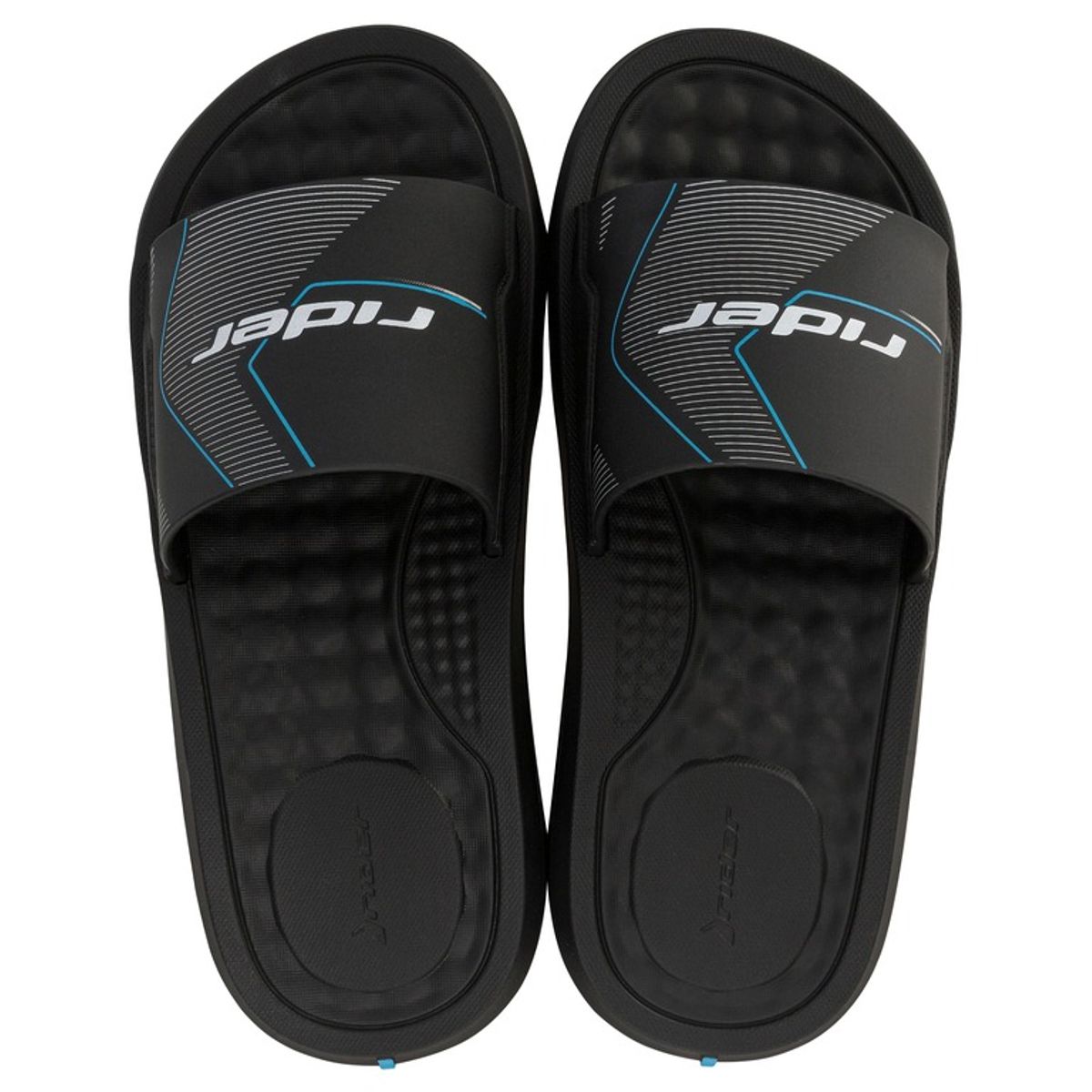 RIDER - Sandalia Hombre Negro/Blanco Step Rider