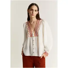 SCALPERS - Blusa Bordado Contraste White