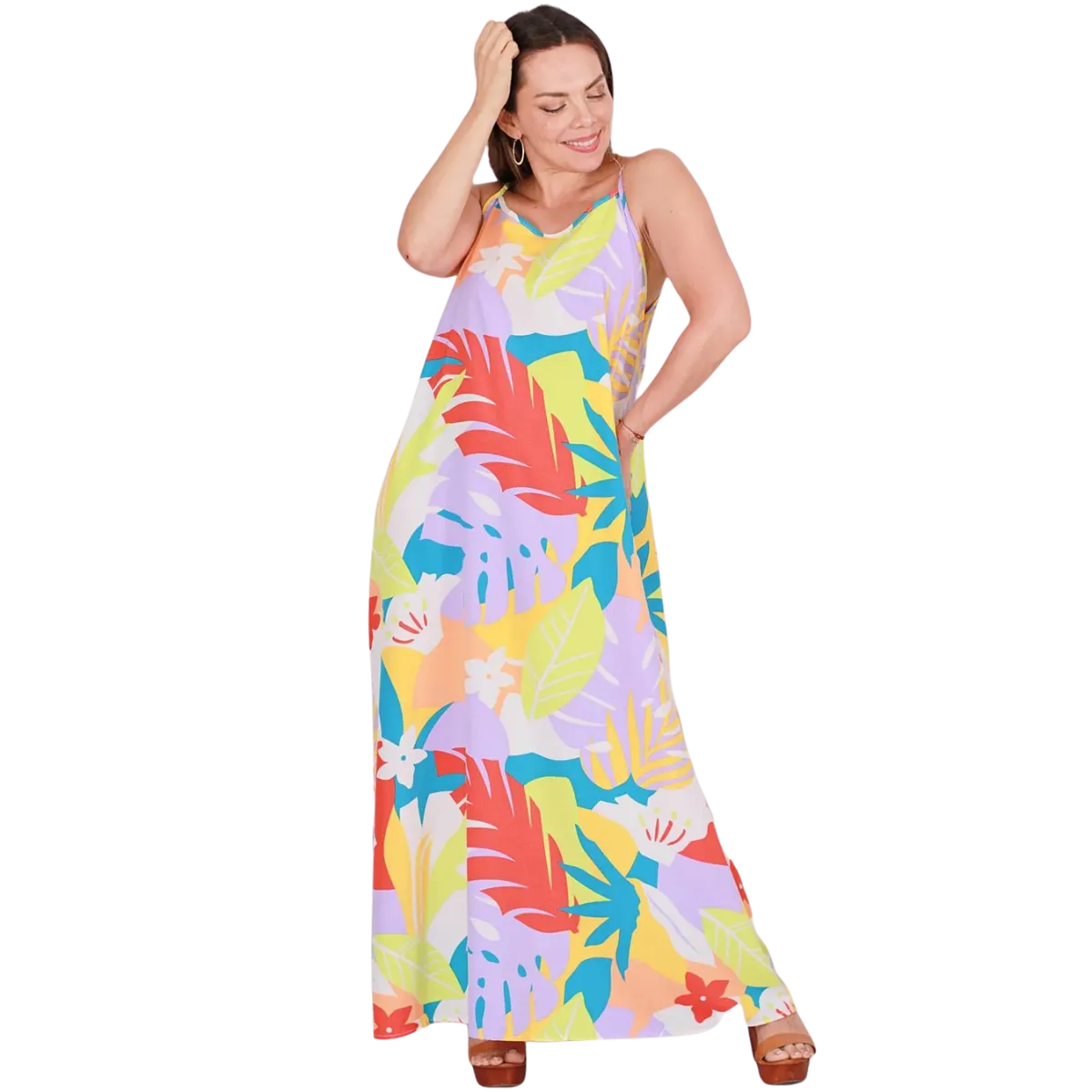 LIKE SHOP - Vestido Largo Pabilos Primavera Mujer Excelente Calidad 035