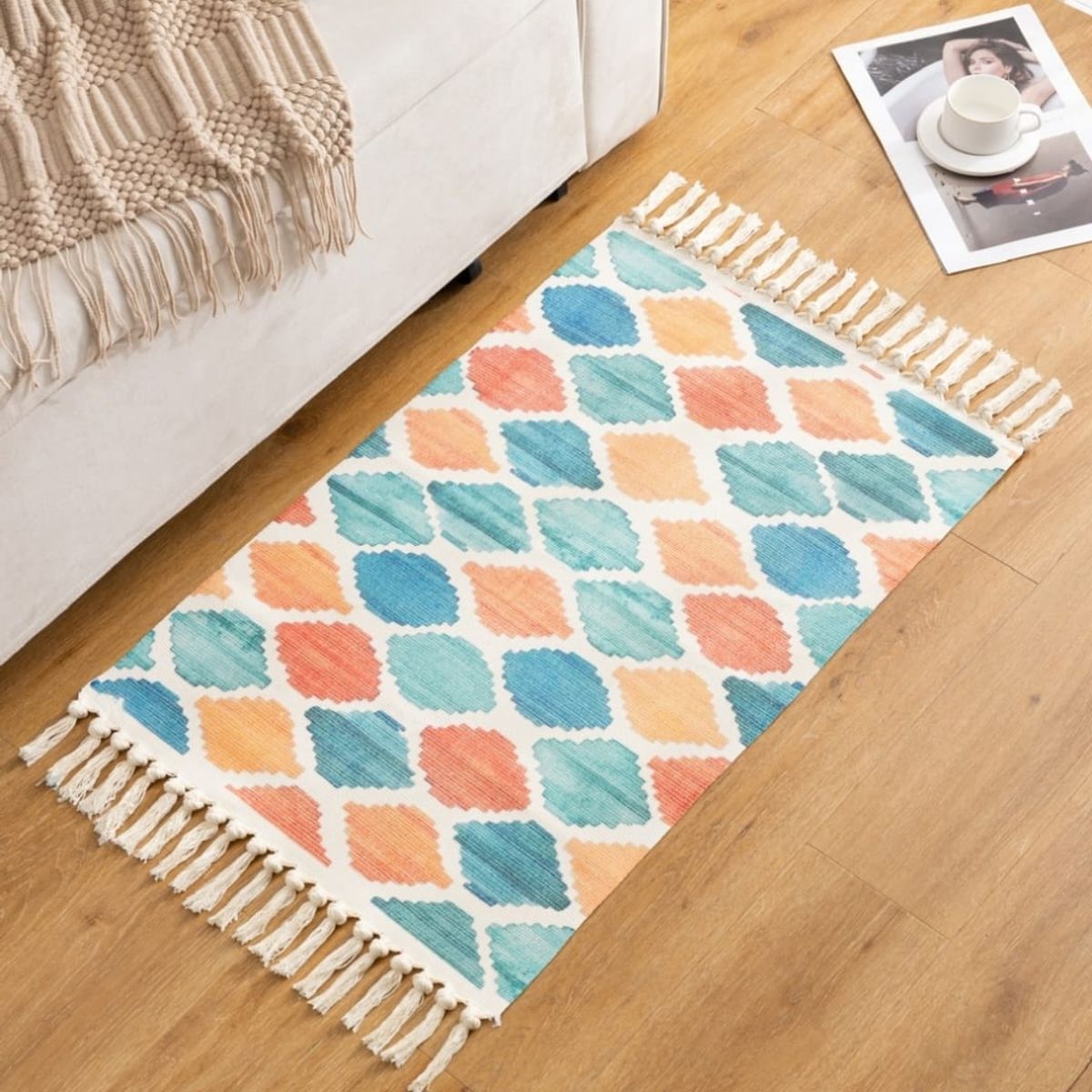 GENERICO - Alfombra de Algodón Bajada de Cama 60cm x 90 cm