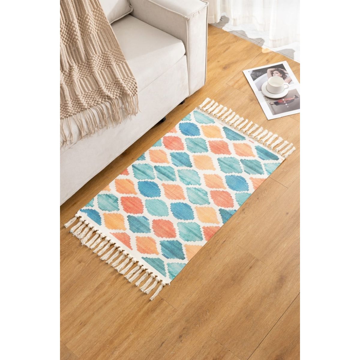 GENERICO - Alfombra de Algodón Bajada de Cama 60cm x 90 cm