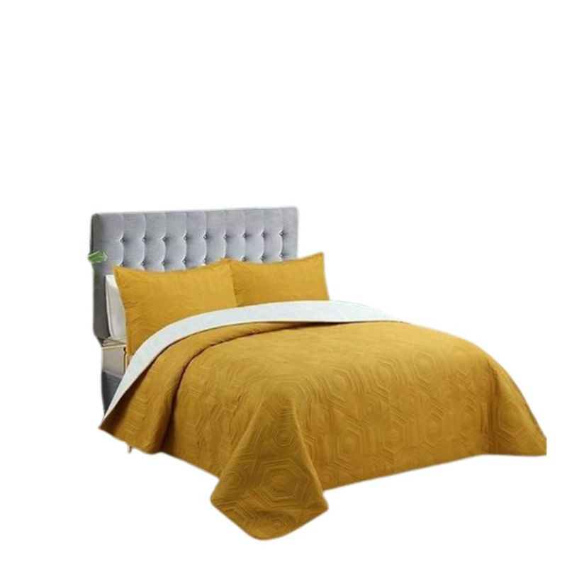 GENERICO - Cubrecama Quilt Verano 1.5 Plazas - Mostaza CS07
