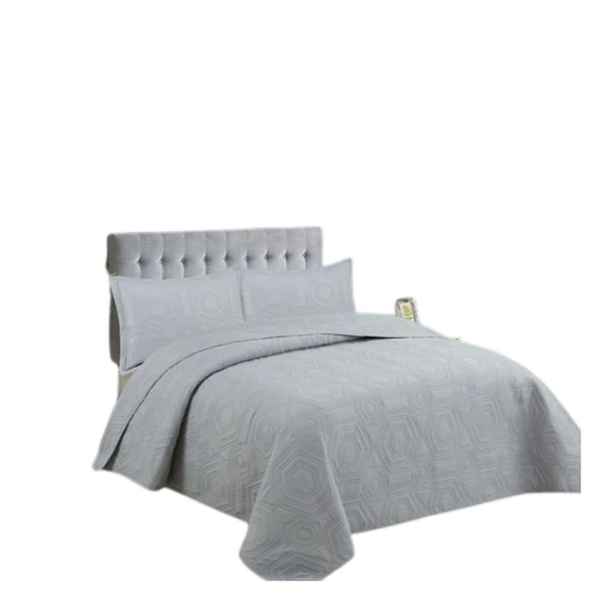 GENERICO - Cubrecama Quilt Verano 1.5 Plazas - Gris CS016