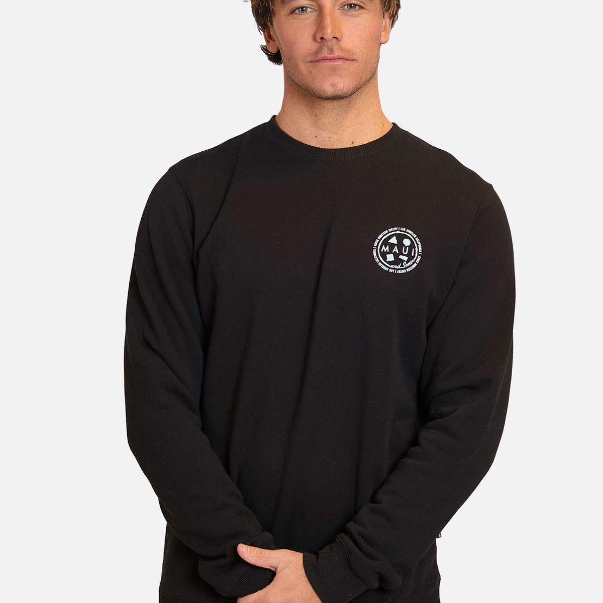 MAUI AND SONS - Poleron CR Stellar Negro Hombre Maui and Sons