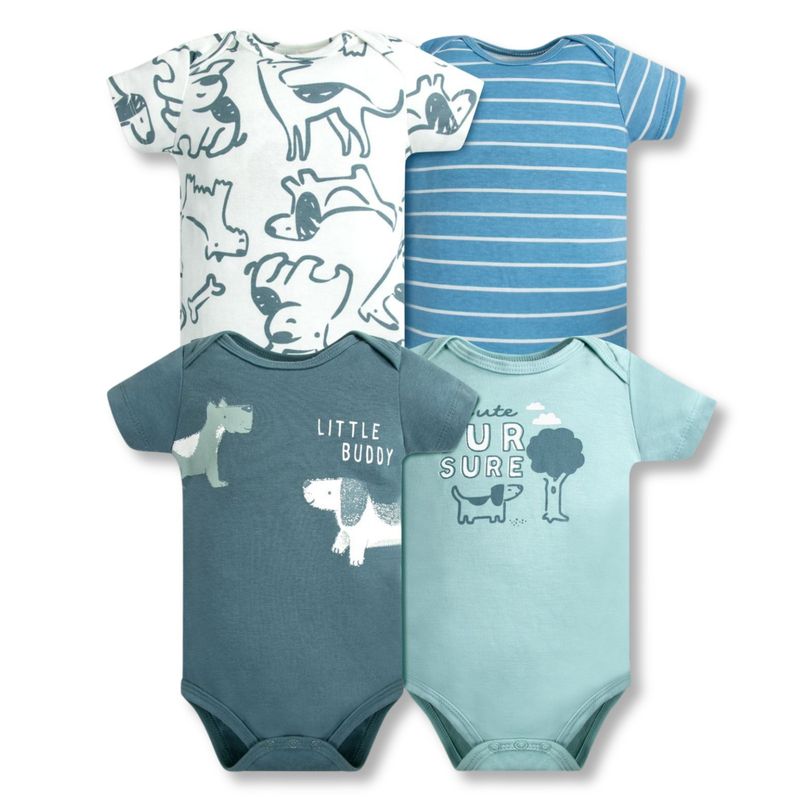 TEDMIMAK - Pack 4 Bodys Niño Manga Corta Tedmimak 100% Blue Dogs