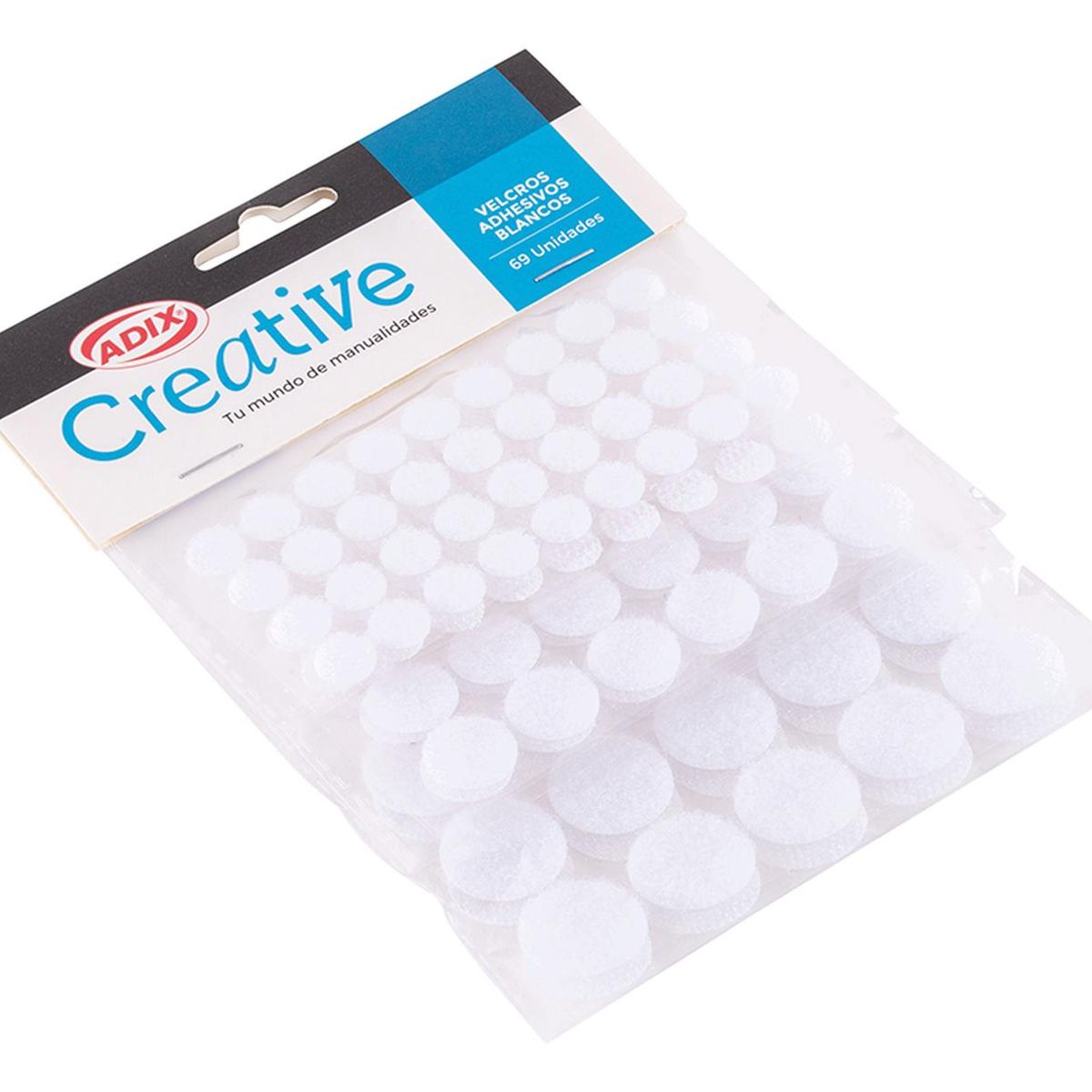 CREATIVE - Velcro Circular Adhesivo Blanco 69 Unid Creative