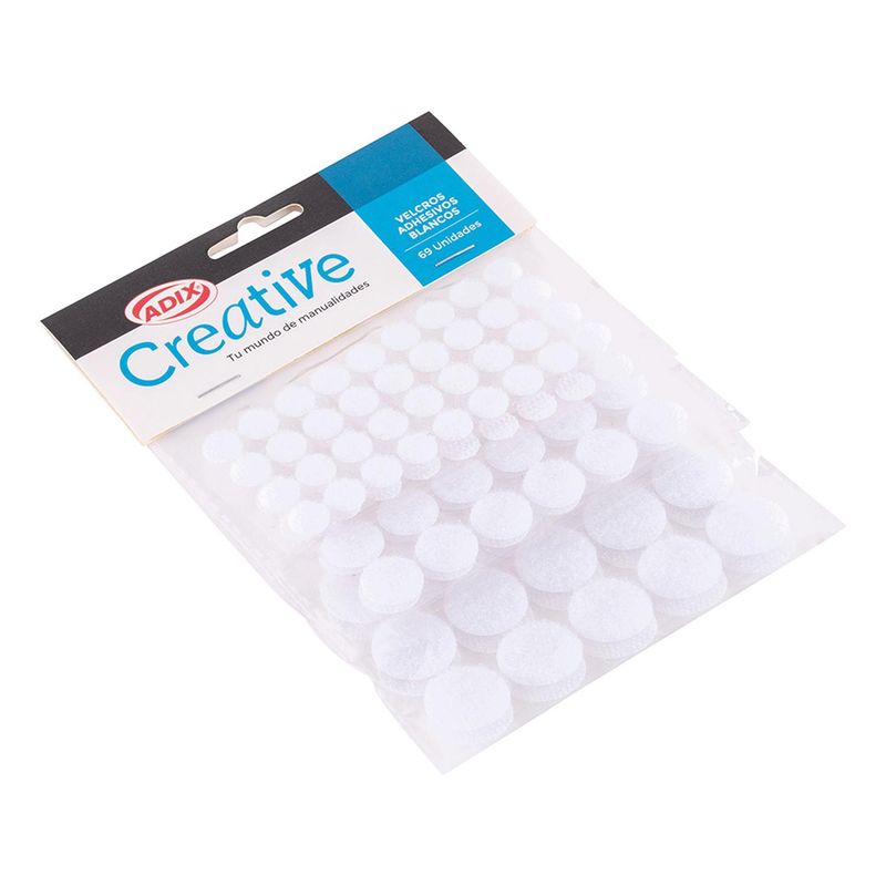 CREATIVE - Velcro Circular Adhesivo Blanco 69 Unid Creative