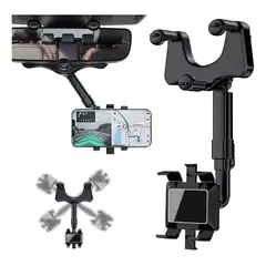 GENERICO - Soporte Porta Celular Carro Auto Espejo Retrovisor 360°