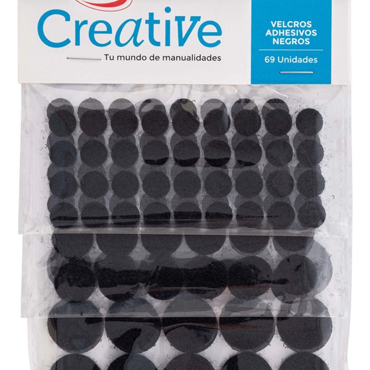 CREATIVE - Velcro Circular Adhesivo Negro 69 Unid Creative