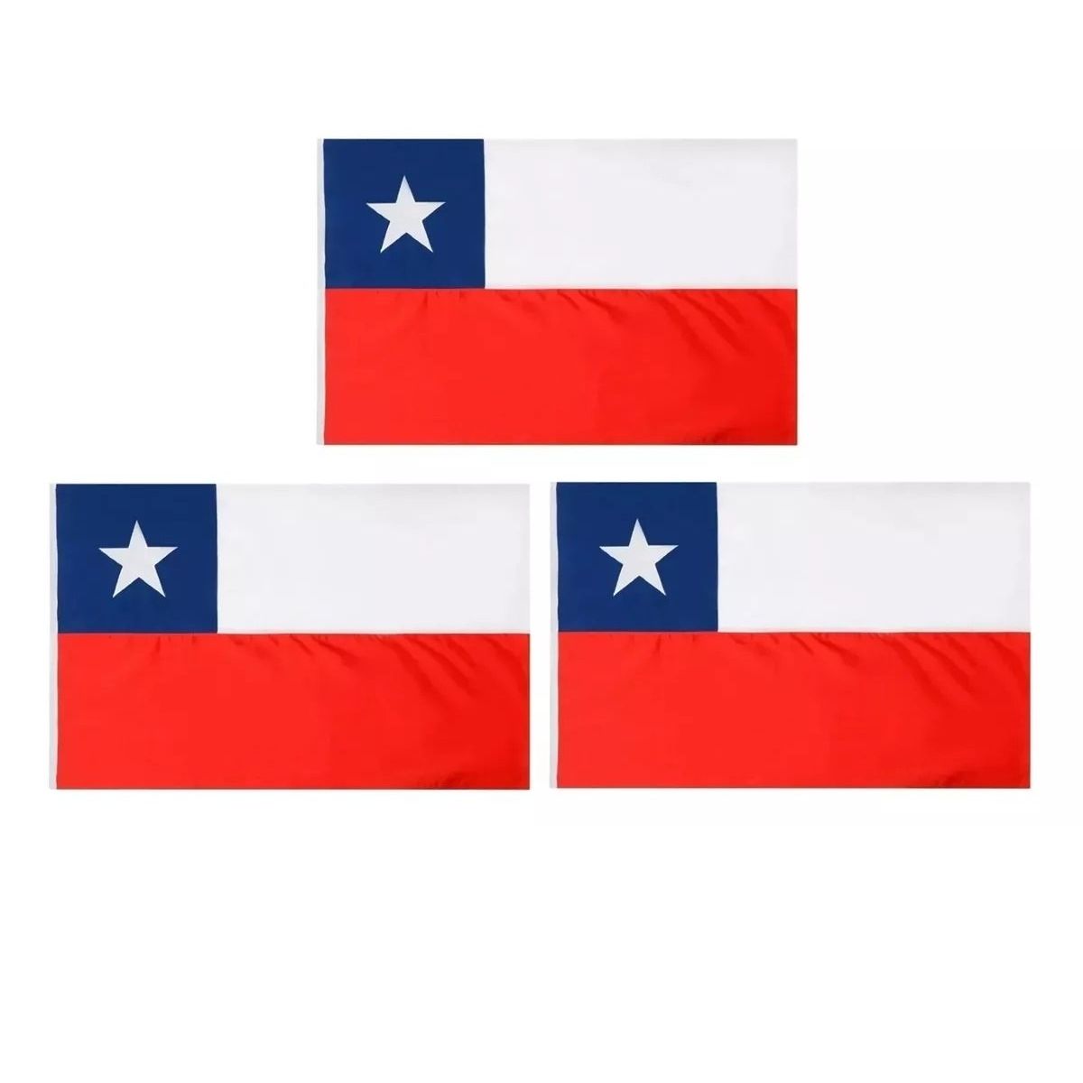 GENERICO - Pack3 Banderas De Chile Bandera Chile Chilena 120 X 180 Tela