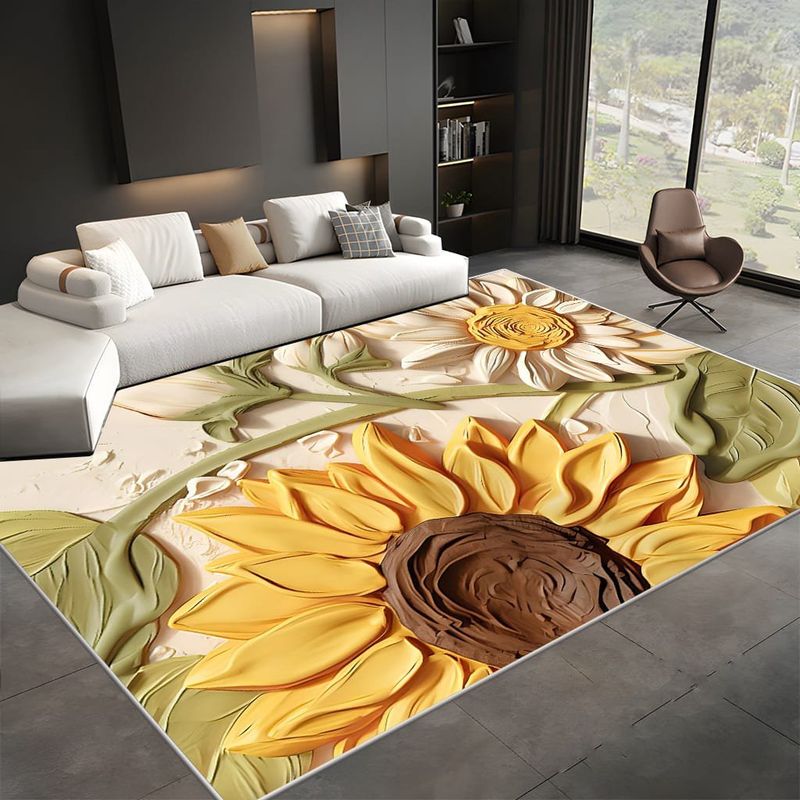 GENERICO - ALFOMBRA ANTIDESLIZANTE CON DISEÑO GIRASOL 180X200CM