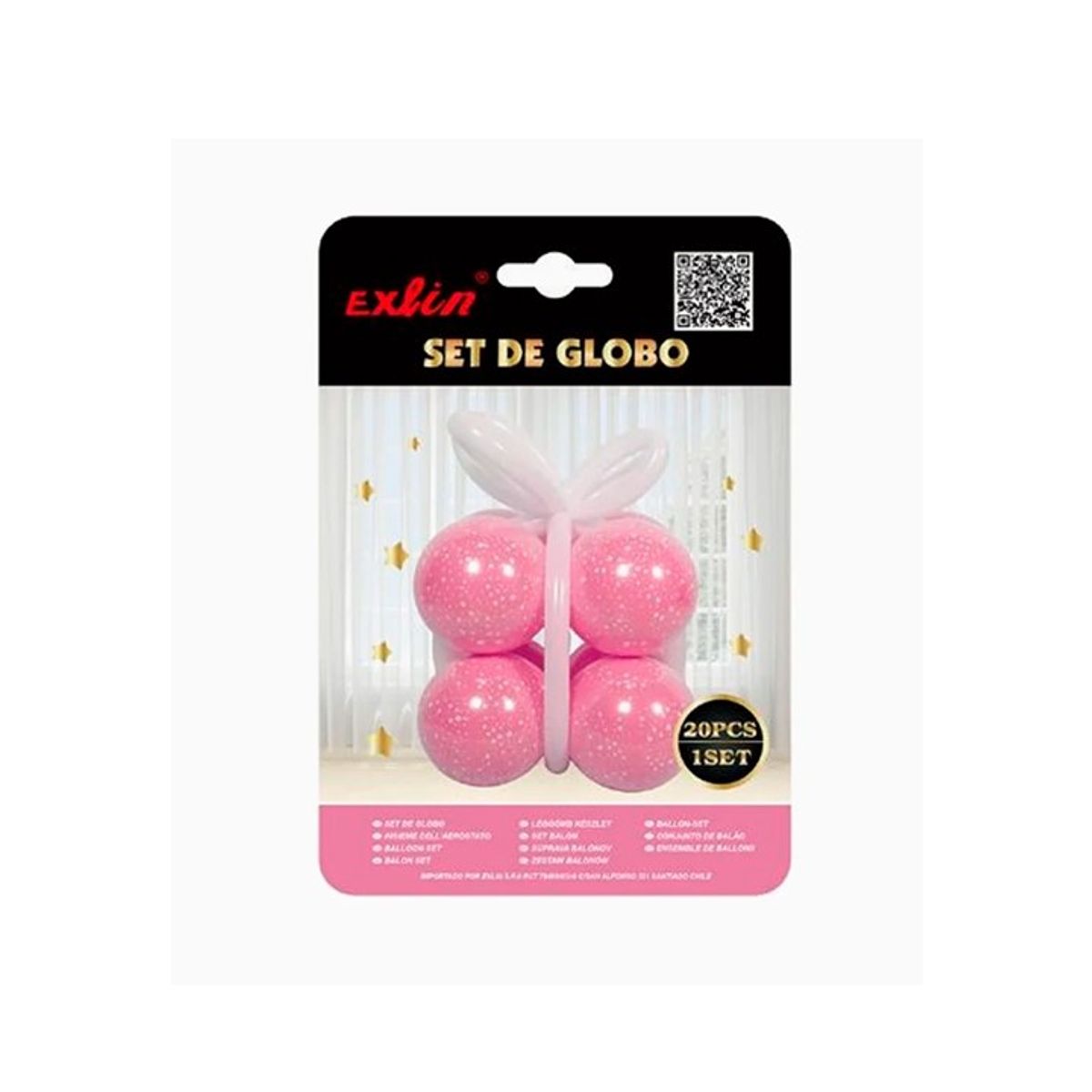 GENERICO - Caja Globo de Regalo Color Rosa Con Blanco