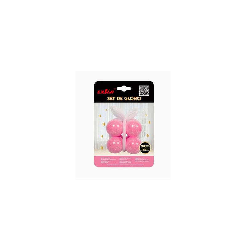 GENERICO - Caja Globo de Regalo Color Rosa Con Blanco