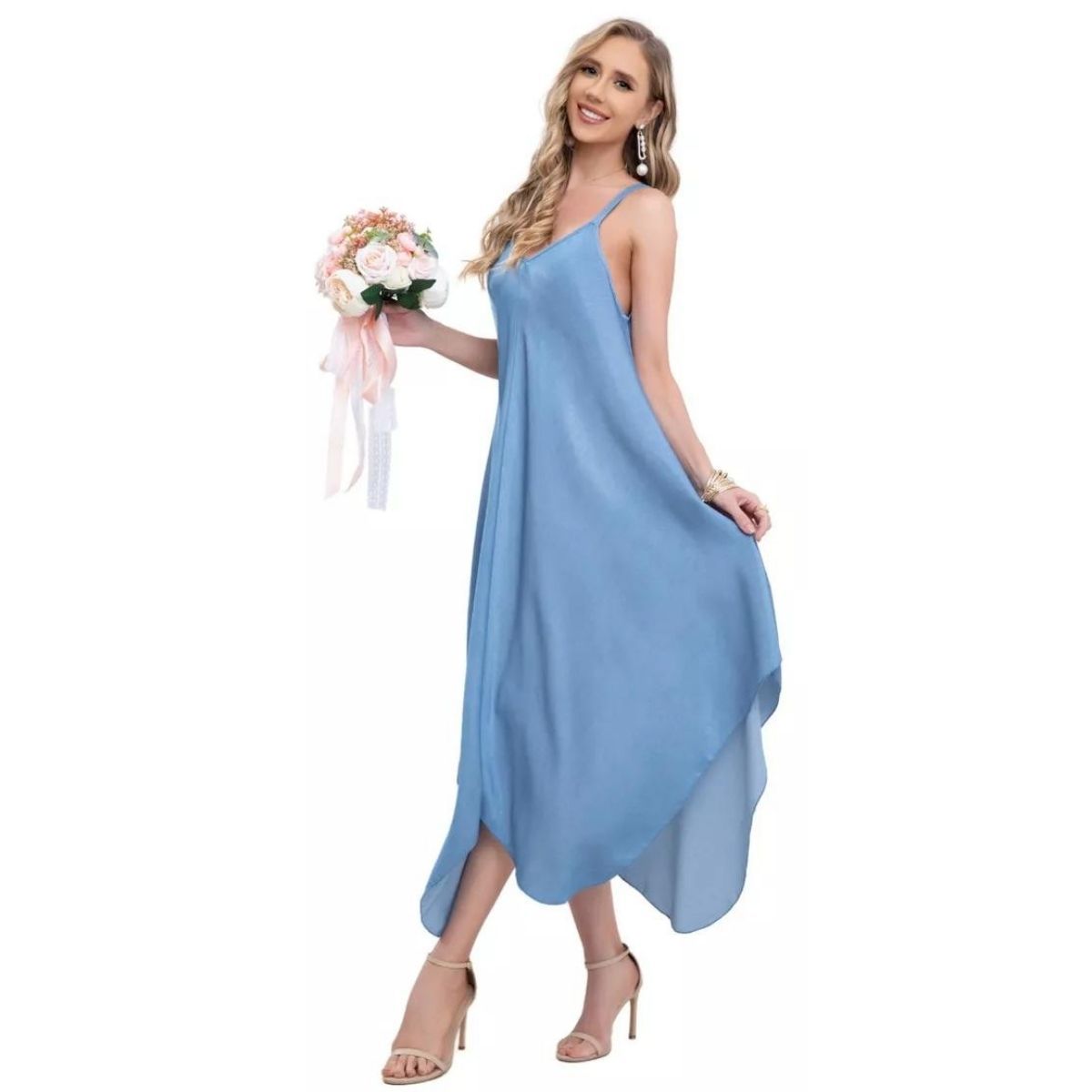 LIKE SHOP - Maxi Vestido Largo Asimétrico Verano Premium 319