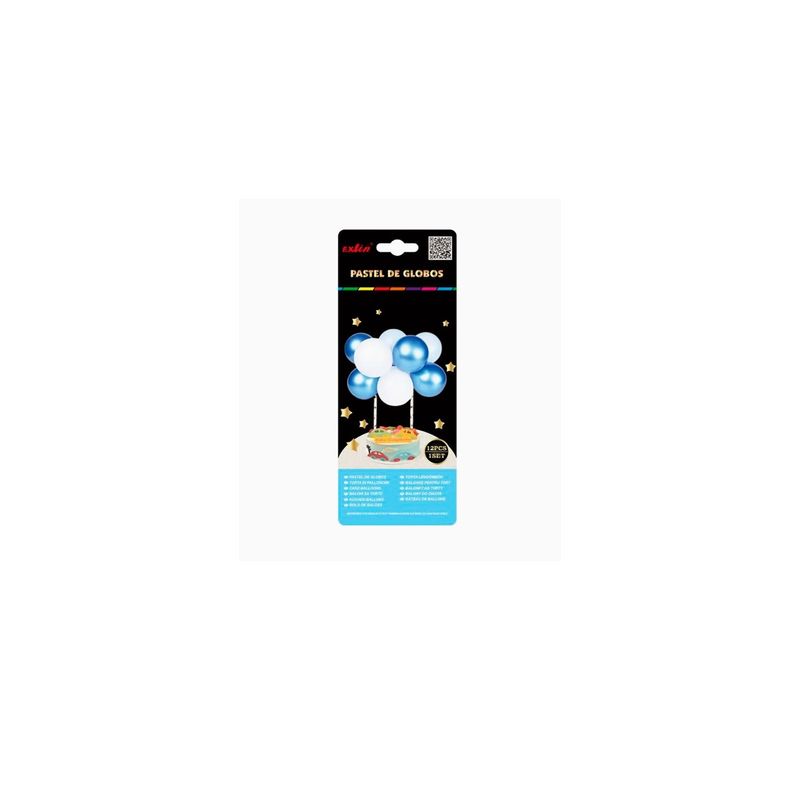 GENERICO - Set de Globos Para Pastel Azul Con Blanco