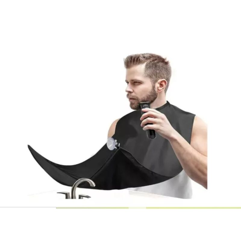 GENERICO - Capa Delantal Para Corte De Barba Afeitado Afeitar Negro Liso