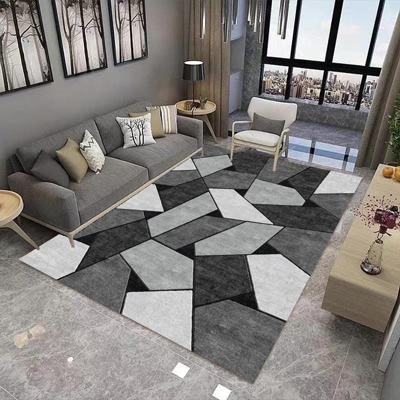 GENERICO - ALFOMBRA ANTIDESLIZANTE CON DISEÑO PIEDRA GRIS 200X240CM