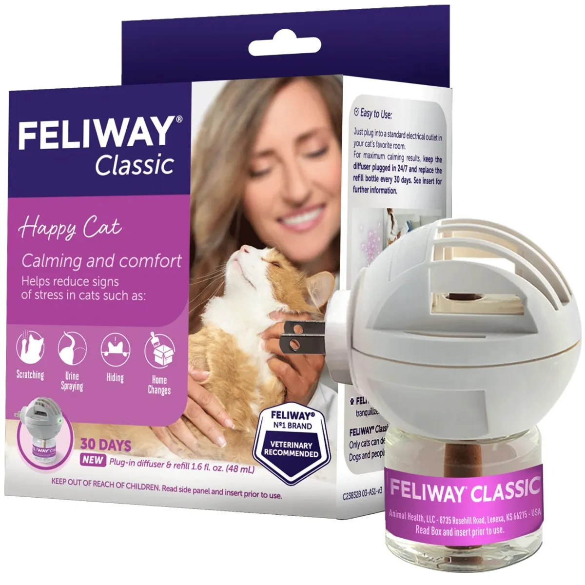 FELIWAY - CALMANTE GATOS FELIWAY CLASSIC DIFUSOR + REPUESTO 48 ML