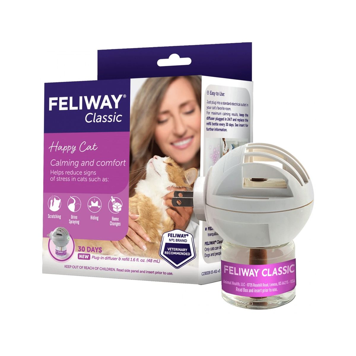 FELIWAY - CALMANTE GATOS FELIWAY CLASSIC DIFUSOR + REPUESTO 48 ML