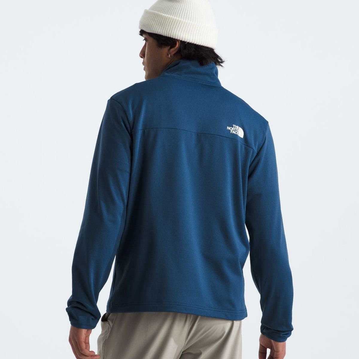 THE NORTH FACE - Polar Hombre Cedar Trail Grid Fleece 1/4 Zip Azul