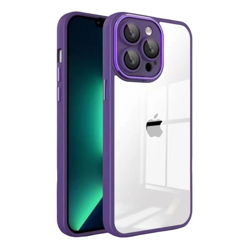 GENERICO - Carcasa Transparente Para iPhone 15 + Lamina Vidrio - Verde - Azul cielo