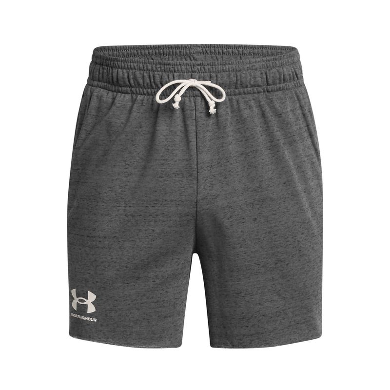 UNDER ARMOUR - Shorts Rival Terry de 6" para hombre Gris UNDER ARMOUR