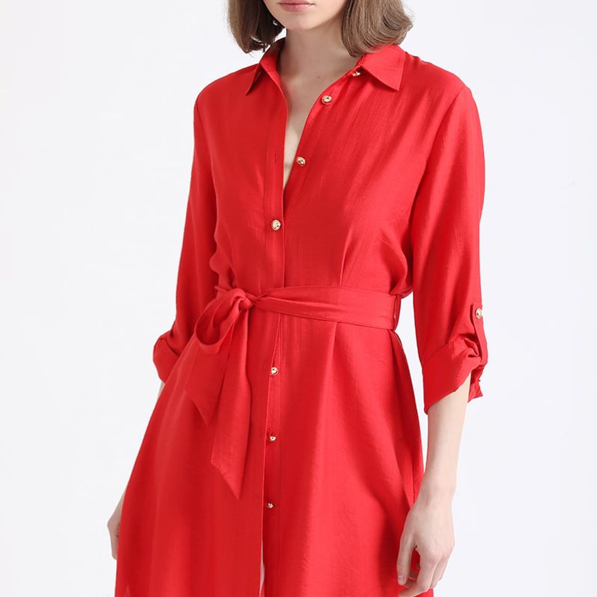 LIOLA - Camisa Larga Con Aplicación, Rojo Liola