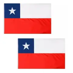 GENERICO - Pack 2 Banderas De Chile Bandera Chile Chilena 90 X 60 Tela