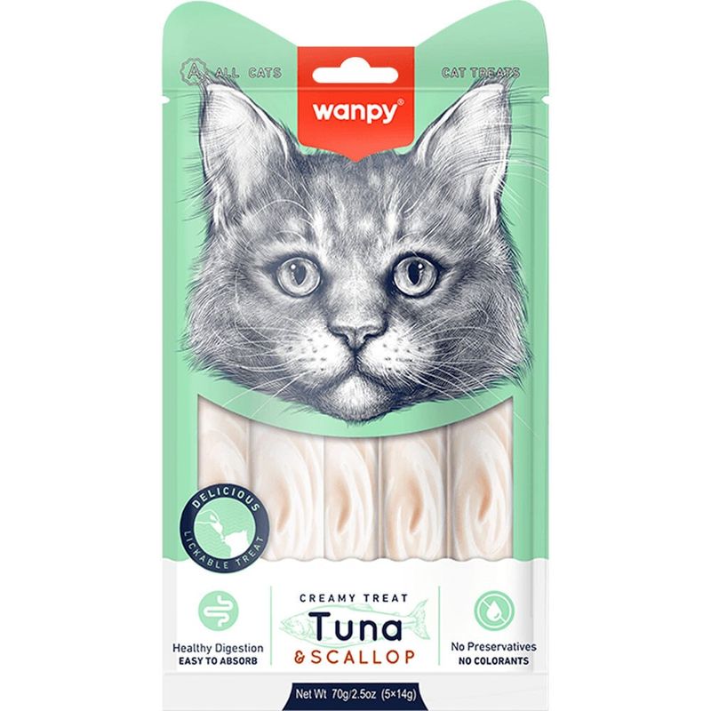 WANT - Wanpy Cat Snack Creamy Tuna & Scallop Atún & Ostión 70Gr