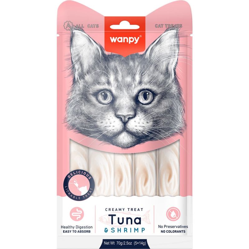 WANT - Wanpy Cat Snack Creamy Tuna & Shrimp Atún & Camaron 70Gr