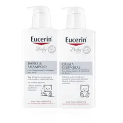EUCERIN - Pack Rutina Baby Baño & Shampoo 400ml + Crema 400ml