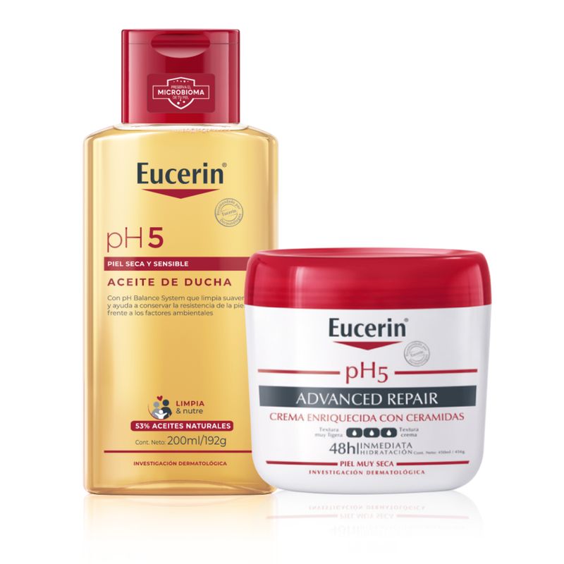 EUCERIN - EUCERIN Pack Aceite Ducha+Crema Corporal Advance Repair Ph5