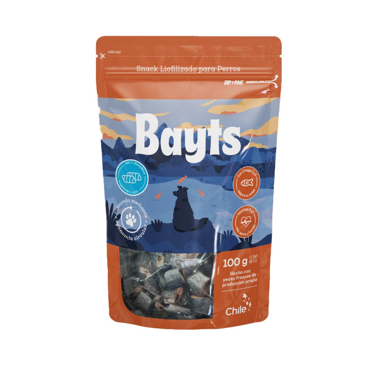 BAYSWATER - Snack Premium Liofilizado Bayts Bocaditos Salmon Perro 100gr