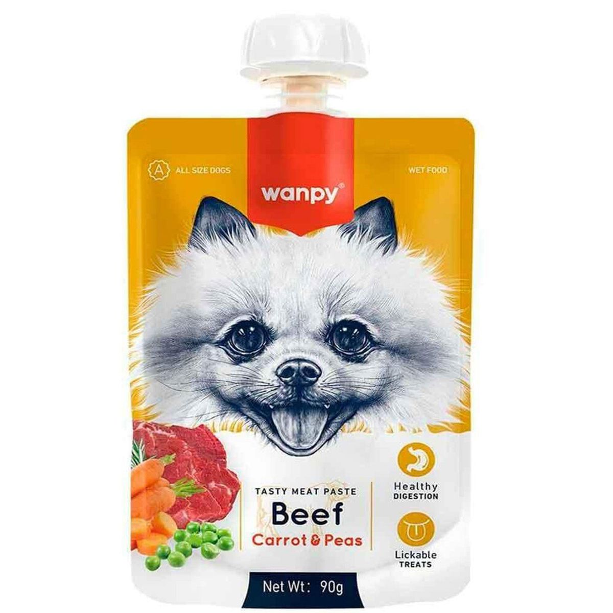 WANT - Snack Wanpy Dog Tasty Meat Beef Cremosa De Vacuno 90Gr