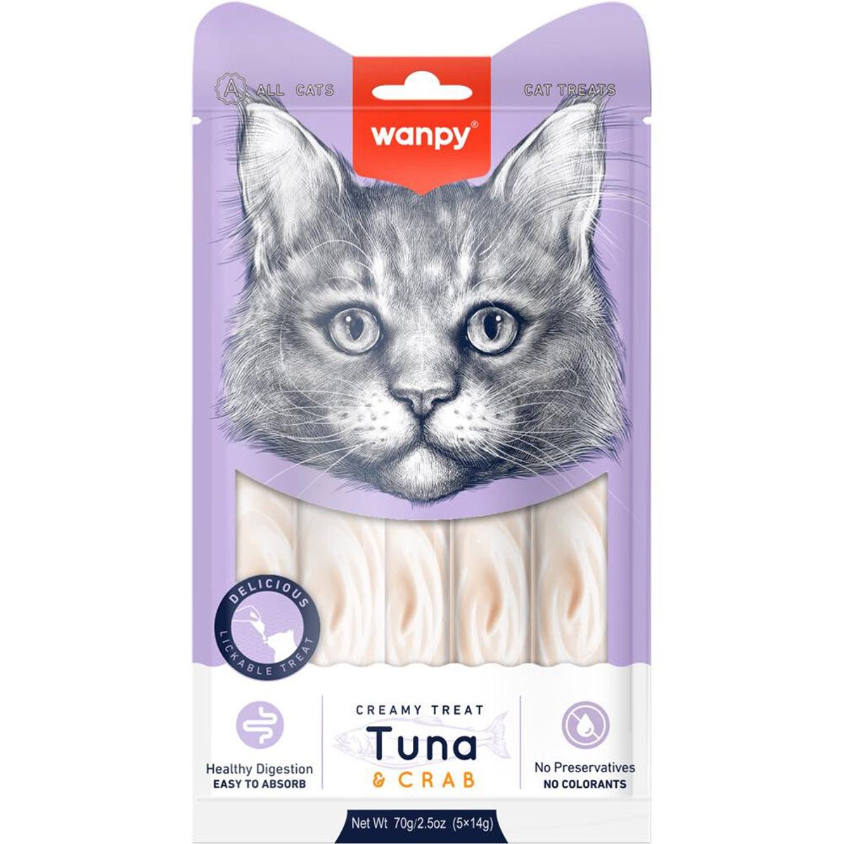 WANT - Snack Wanpy Cat Creamy Tuna & Crab Atún & Cangrejo 70Gr