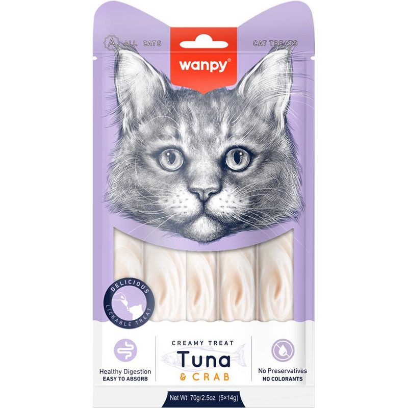WANT - Wanpy Cat Snack Creamy Tuna & Crab Atún & Cangrejo 70Gr