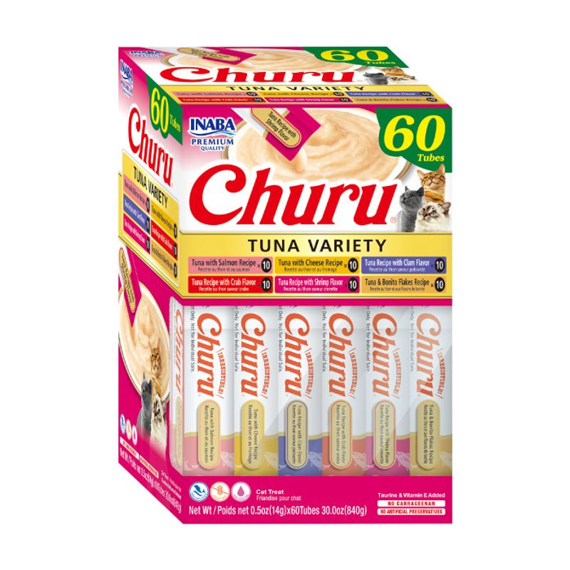INABA - Inaba Churu Snack Gato Mix Sabor Atun, 60 Tubos
