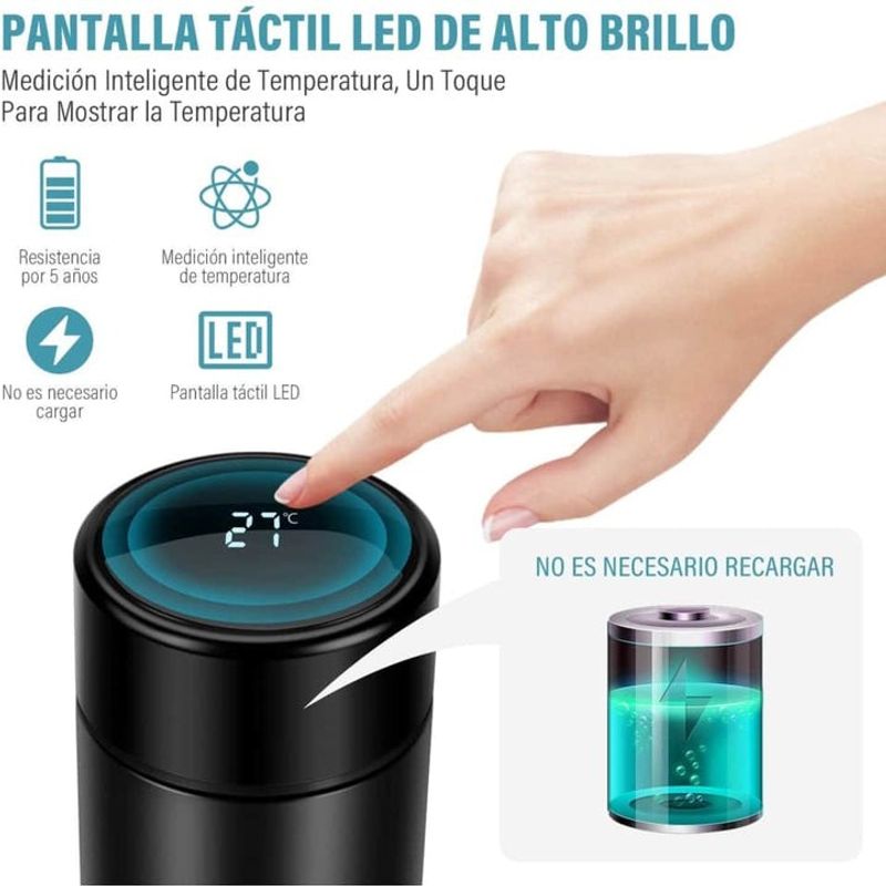 PERFECT CLASS - Termo Elite Black 500ML Termómetro Digital - PERFECT CLASS